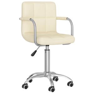 vidaXL Chaise pivotante de salle &agrave; manger Cr&egrave;me Tissu