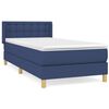 vidaXL Sommier &agrave; lattes de lit avec matelas Bleu 100x200 cm Tissu