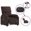 vidaXL Fauteuil de massage inclinable &eacute;lectrique Marron fonc&eacute; Tissu