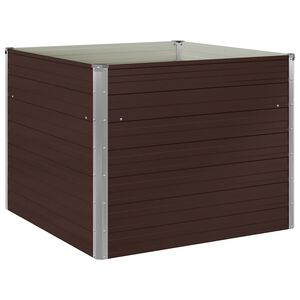 vidaXL Jardini&egrave;re sur&eacute;lev&eacute;e Marron 100x100x77 cm Acier galvanis&eacute;