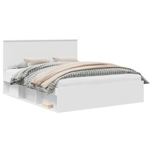 vidaXL Cadre de lit Blanc 160 x 200 cm Bois de pin massif