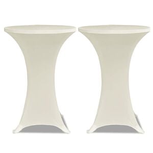 vidaXL Housse de table &Oslash; 60 cm Cr&egrave;me extensible 2 pcs