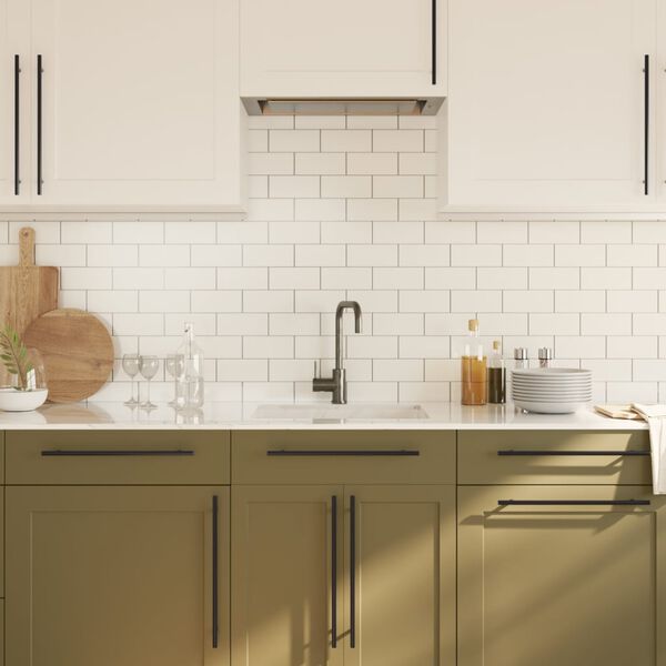 vidaXL Poign&eacute;es d'armoire 20 pcs noir 320 mm acier inoxydable