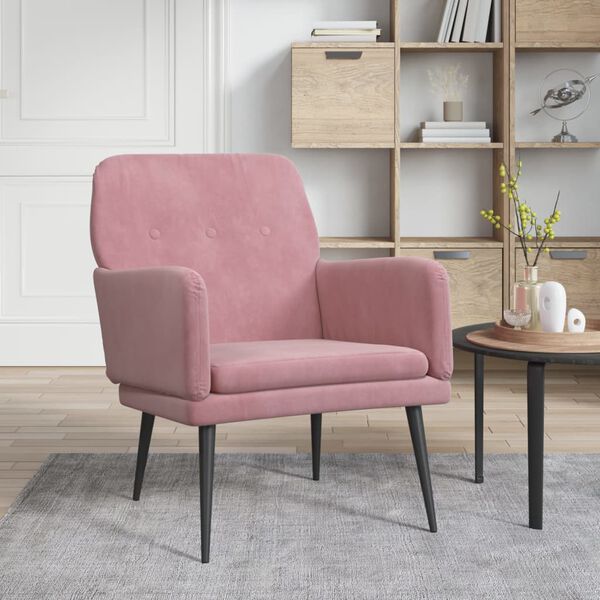 vidaXL Fauteuil Rose 62x79x79 cm Velours