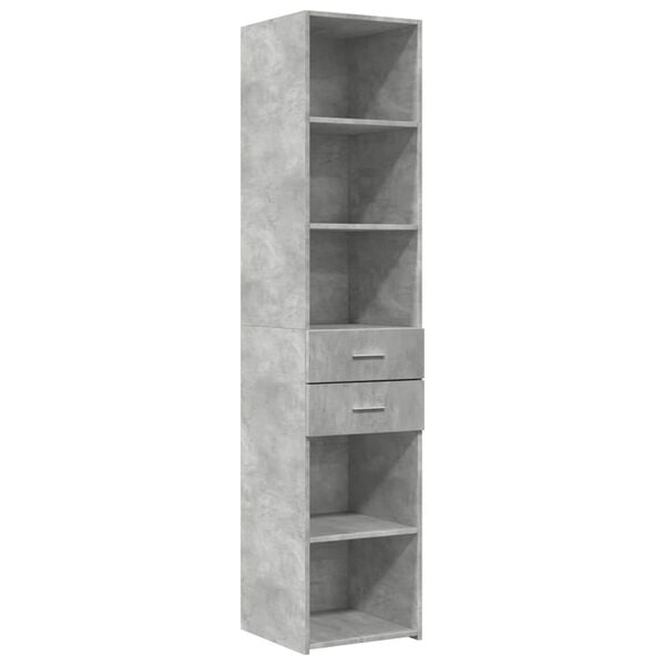 vidaXL Buffet haut gris b&eacute;ton 40x42,5x185 cm bois d'ing&eacute;nierie