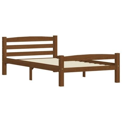 vidaXL Cadre de lit sans matelas Marron miel Bois pin massif 90x200 cm