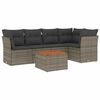 vidaXL Salon de jardin 6 pcs avec coussins gris r&eacute;sine tress&eacute;e