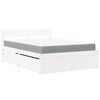 vidaXL Lit avec tiroirs et matelas blanc 140x190 cm bois massif de pin