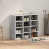 vidaXL Cabinet &agrave; chaussures avec &eacute;tag&egrave;re Gris b&eacute;ton 77,5 x 30 x 67 cm