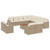 vidaXL Salon de jardin avec coussins 14 pcs beige r&eacute;sine tress&eacute;e
