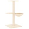 vidaXL Arbre &agrave; chat avec griffoirs en sisal cr&egrave;me 72 cm