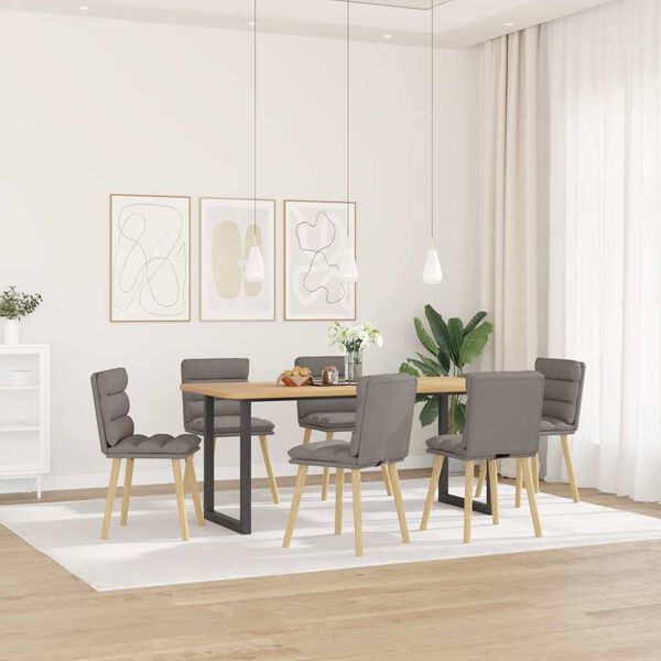 vidaXL Chaises &agrave; manger lot de 6 taupe tissu