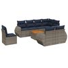 vidaXL Ensemble de canap&eacute; de jardin 9 pcs avec coussins gris r&eacute;sine tress&eacute;e