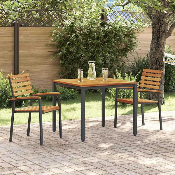 vidaXL Ensemble de salle &agrave; manger pour jardin 3 pcs Noir