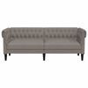 vidaXL Canap&eacute; Chesterfield 3 places taupe tissu