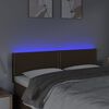 vidaXL T&ecirc;te de lit &agrave; LED Marron Fonc&eacute; 144x5x78/88 cm Tissu
