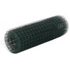 vidaXL Grillage acier avec rev&ecirc;tement en PVC 25x0,5 m vert