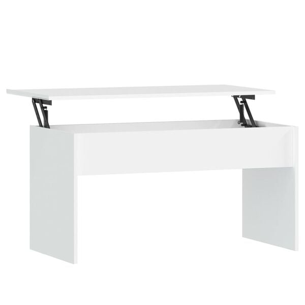 vidaXL Table basse Blanc 102x50,5x52,5 cm Bois d'ing&eacute;nierie