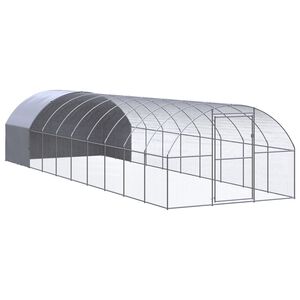 vidaXL Poulailler d'ext&eacute;rieur 3x10x2 m Acier galvanis&eacute;