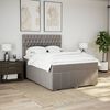 vidaXL Sommier &agrave; lattes de lit avec matelas Taupe 140x190 cm Tissu