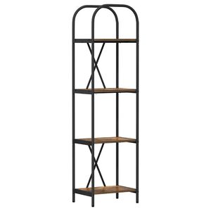 vidaXL &Eacute;tag&egrave;re 4 niveaux 40 x 30 x 146 cm Bois d'ing&eacute;nierie Ch&ecirc;ne fum&eacute;