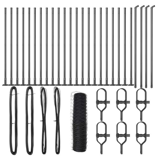 vidaXL Poteau de cl&ocirc;ture. Gris 50 x 0,6 m (maillage 36 mm)