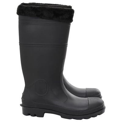 vidaXL Bottes de pluie avec chaussettes amovibles noir taille 45 PVC
