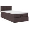 vidaXL Cadre de lit ottoman avec matelas marron fonc&eacute; 80x200 cm tissu