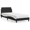 vidaXL Lit avec matelas Dover noir et blanc 90x200 cm similicuir