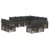 vidaXL Ensemble de canap&eacute; de jardin 11 pcs Gris polyrotin