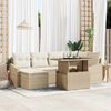 vidaXL Ensemble de canap&eacute; de jardin avec coussin 7 pcs Beige et cr&egrave;me