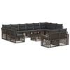 vidaXL Ensemble de canap&eacute; de jardin 13 pc Gris et Gris fonc&eacute; polyrotin