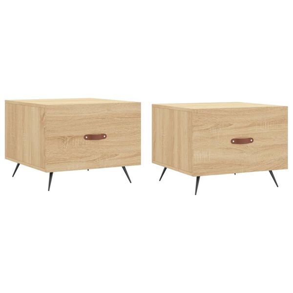 vidaXL Tables basses 2 pcs ch&ecirc;ne sonoma 50x50x40 cm bois d'ing&eacute;nierie