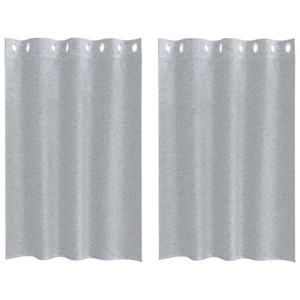 vidaXL Rideau en Voile 2 pcs Gris fonc&eacute; 140 x 140 cm Polyester