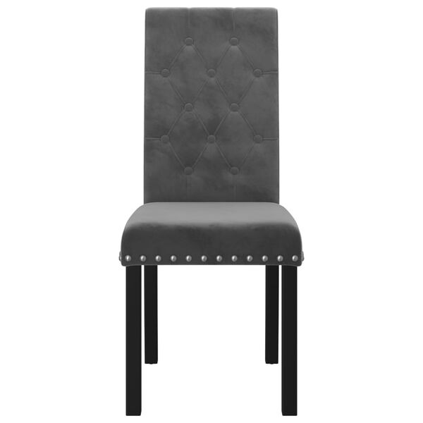 vidaXL Chaises &agrave; manger lot de 2 gris fonc&eacute; velours