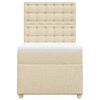 vidaXL Sommier &agrave; lattes de lit et matelas Cr&egrave;me 90x190 cm Tissu