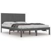 vidaXL Cadre de lit sans matelas gris 180x200 cm bois massif