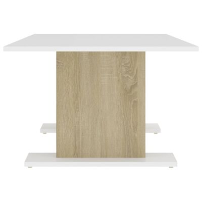 vidaXL Table basse blanc chêne sonoma 103,5x60x40 cm bois d'ingénierie