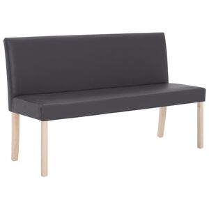 vidaXL Banc 139,5 cm Gris Similicuir