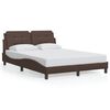 vidaXL Cadre de lit avec LED sans matelas Zadar marron 140x190 cm
