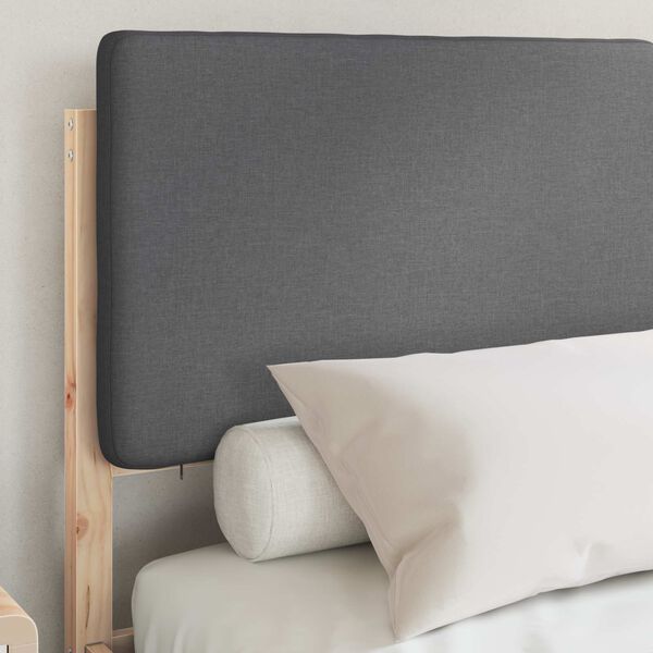 vidaXL Cadre de lit avec t&ecirc;te de lit rembourr&eacute;e Gris fonc&eacute;