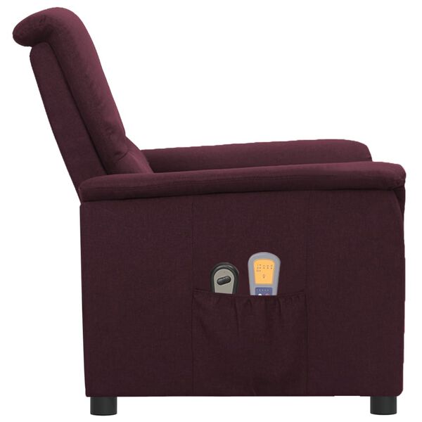vidaXL Fauteuil &eacute;lectrique de massage Violet Tissu