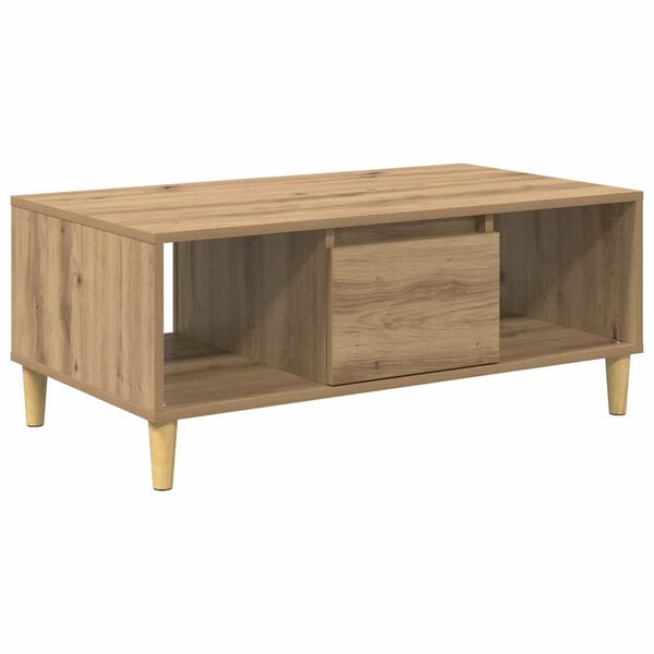 vidaXL Table basse Ch&ecirc;ne artisanal 90 x 50 x 26,5 cm Bois d'ing&eacute;nierie