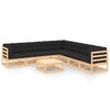 vidaXL Salon de jardin 8 pcs avec coussins Bois de pin massif