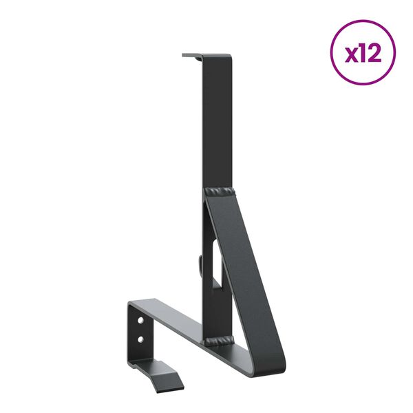 vidaXL Support de Garde Neige 12 pcs Noir 29,5 x 3 x 34,5 cm Acier