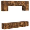 vidaXL Ensemble meuble TV 4 pc Ch&ecirc;ne fum&eacute; Bois d'ing&eacute;nierie