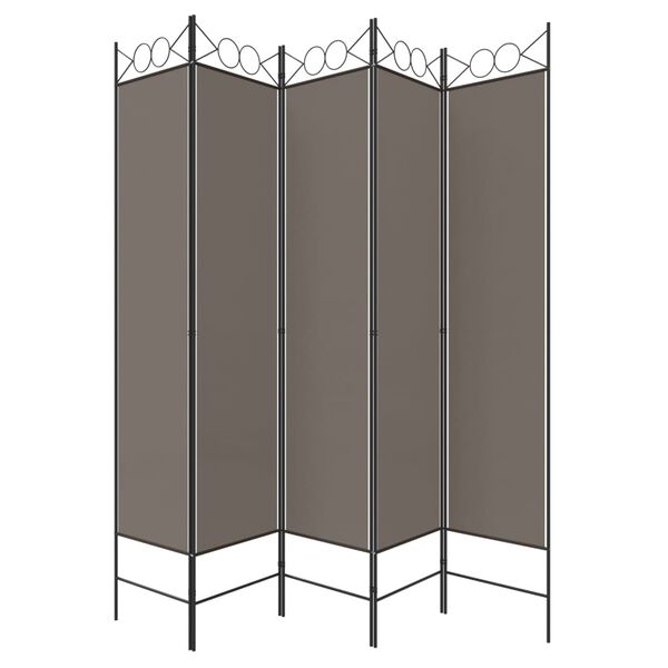vidaXL Cloison de s&eacute;paration 5 panneaux Anthracite 200x220 cm Tissu