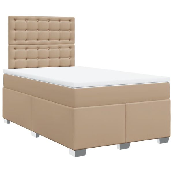vidaXL Sommier &agrave; lattes de lit avec matelas Cappuccino 120x200 cm