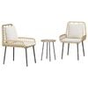 vidaXL Ensemble de salle &agrave; manger pour jardin 3 pc Marron et Cr&egrave;me