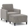 vidaXL Fauteuil avec repose-pied Gris clair 60 cm Velours